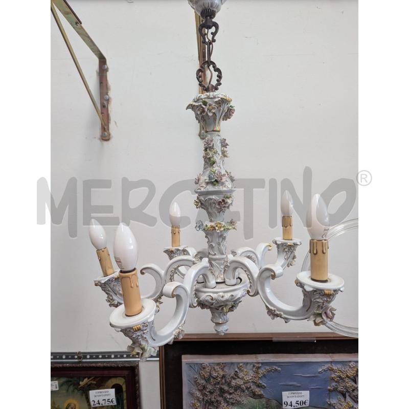 LAMPADARIO BRACCI DECORO ROSELLINE  | Mercatino dell'Usato Faenza 1