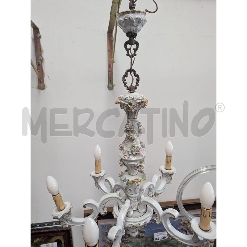 LAMPADARIO BRACCI DECORO ROSELLINE  | Mercatino dell'Usato Faenza 3