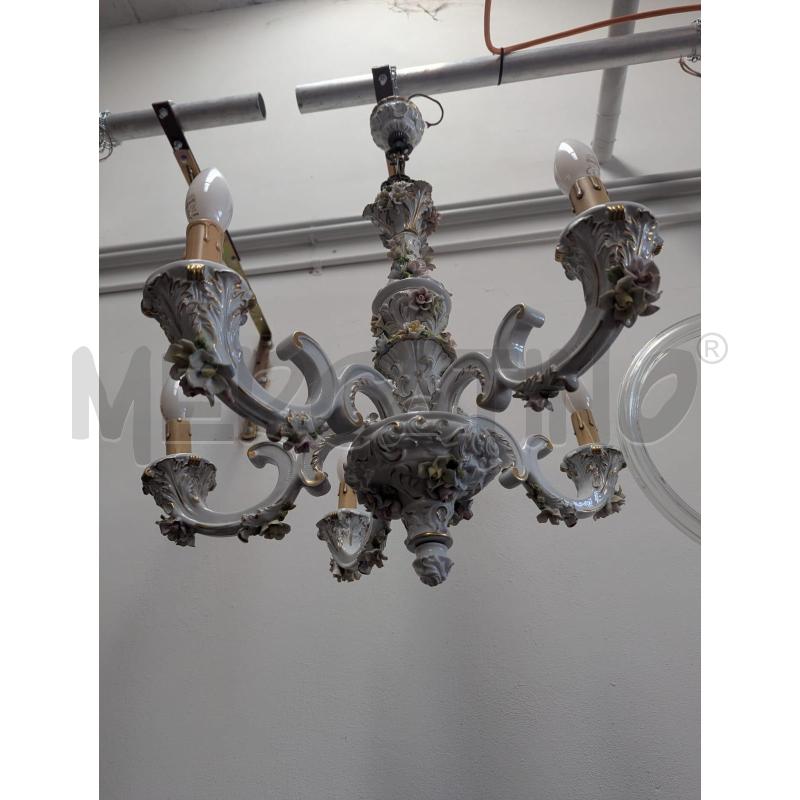 LAMPADARIO BRACCI DECORO ROSELLINE  | Mercatino dell'Usato Faenza 4