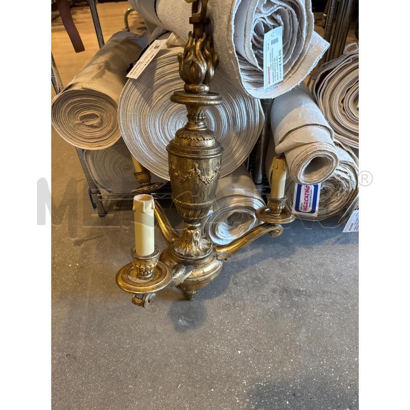 LAMPADARIO LEGNO FOGLIA D'ORO  | Mercatino dell'Usato Faenza 1