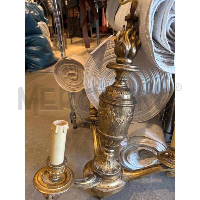 LAMPADARIO LEGNO FOGLIA D'ORO  | Mercatino dell'Usato Faenza 2