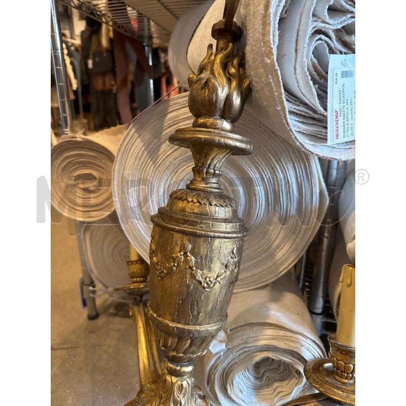 LAMPADARIO LEGNO FOGLIA D'ORO  | Mercatino dell'Usato Faenza 4