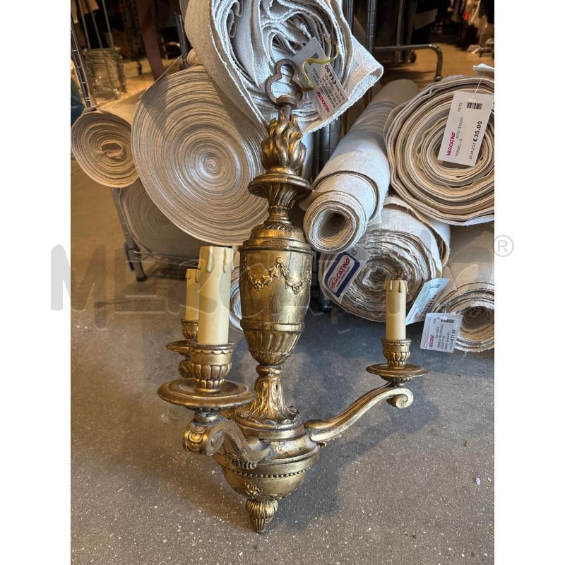 LAMPADARIO LEGNO FOGLIA D'ORO  | Mercatino dell'Usato Faenza 5