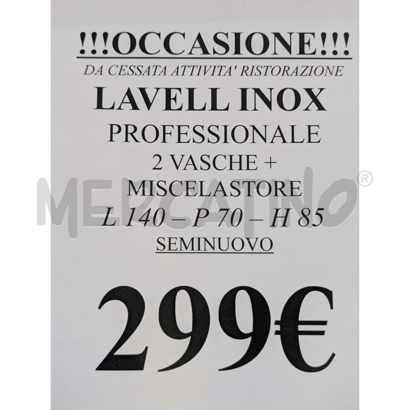 LAVELLO ACCIAIO INOX PROFESSIONALE DOPPIO 140X70 H85CM | Mercatino dell'Usato Faenza 5