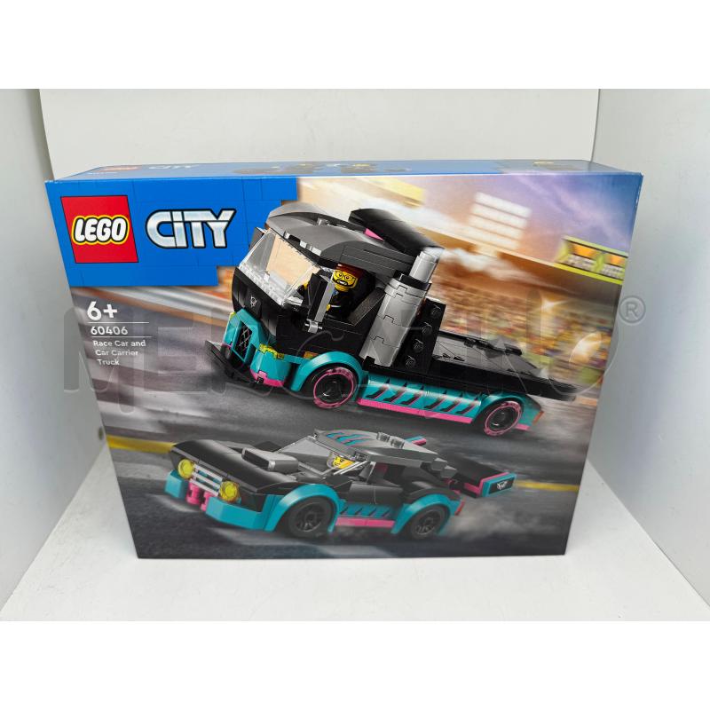 LEGO 60406 CITY AUTOTRASPORTO CON AUTO DA CORSA, 2 MINIFIGURE, RAMPA DI CARICO NUOVO | Mercatino dell'Usato Faenza 1