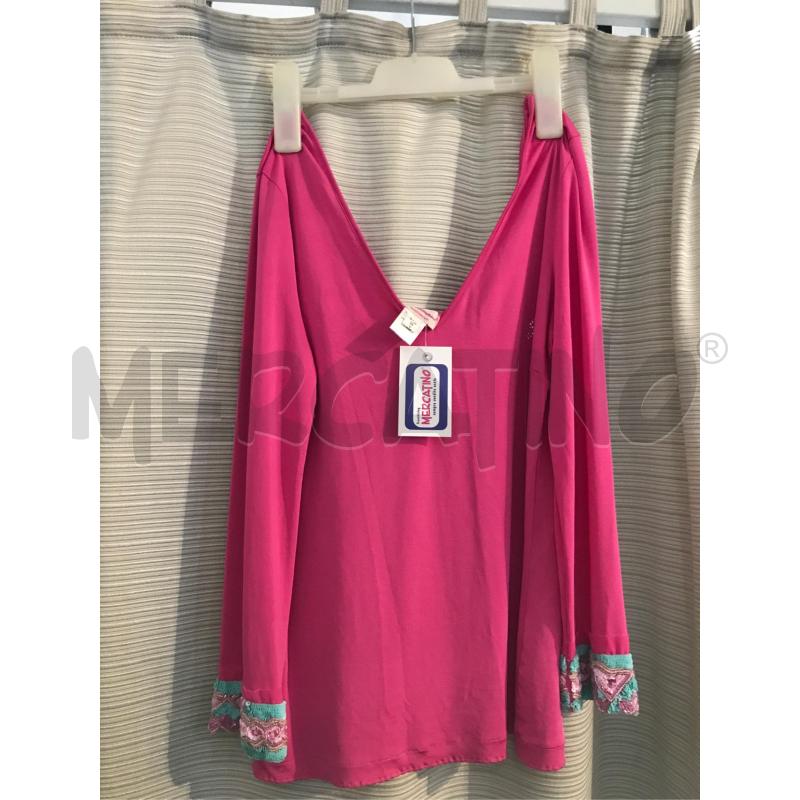 MAGLIA DONNA BLUMARINE FUXIA MAGLINO MANICA PAILETTE | Mercatino dell'Usato Faenza 1