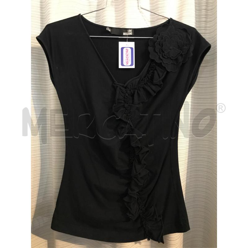 MAGLIA DONNA LOVE MOSCHINO FRAPPA FIORE NERO | Mercatino dell'Usato Faenza 1