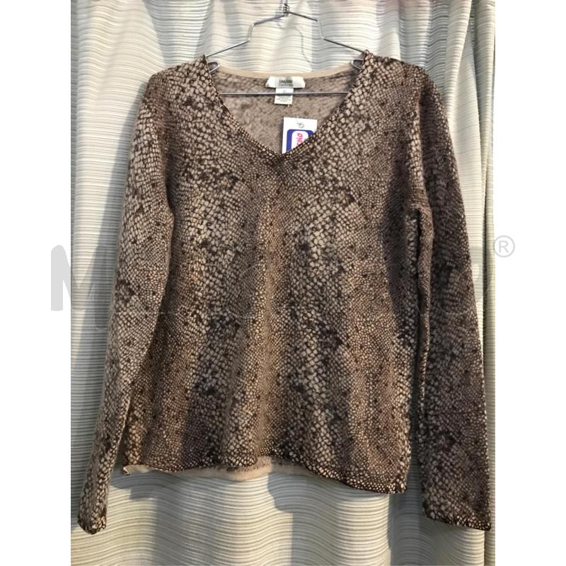 MAGLIONCINO NEIMAN MARCUS 100 CASHMERE BEIGE MARRONE  | Mercatino dell'Usato Faenza 1