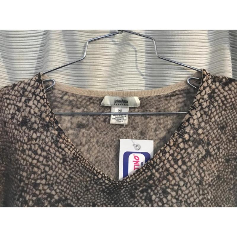 MAGLIONCINO NEIMAN MARCUS 100 CASHMERE BEIGE MARRONE  | Mercatino dell'Usato Faenza 2