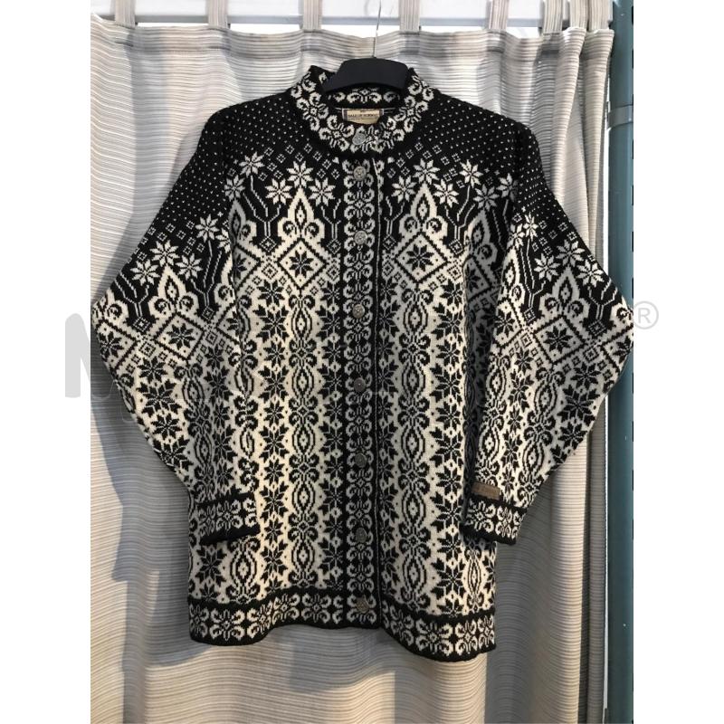 MAGLIONE CARDIGAN DONNA DALE OF NORWAY 100 LANA NERO BIANCO DISEGNI TG M VESTIBILITA XL | Mercatino dell'Usato Faenza 1