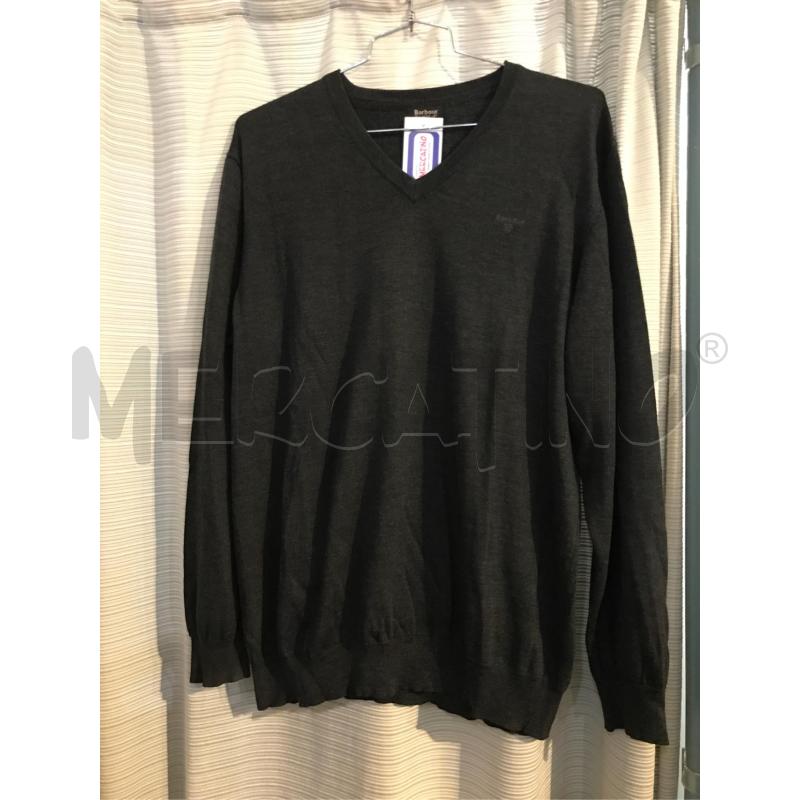 MAGLIONE UOMO BARBOUR GRIGIO SCURO 100 LANA MERINO XXL | Mercatino dell'Usato Faenza 1
