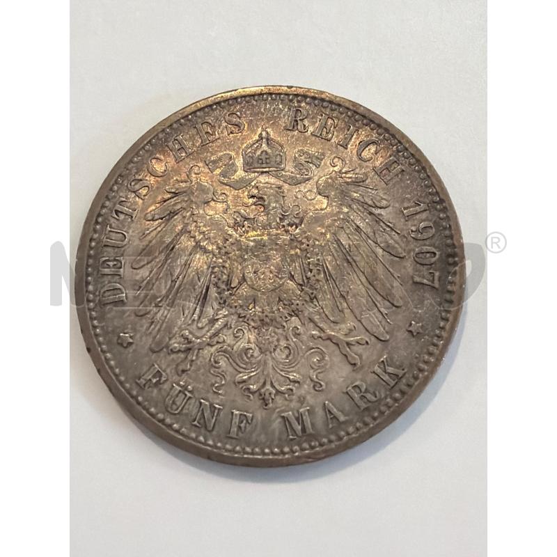 MONETA GERMANIA 5 MARK 1907 REICH WILHELM II | Mercatino dell'Usato Faenza 2