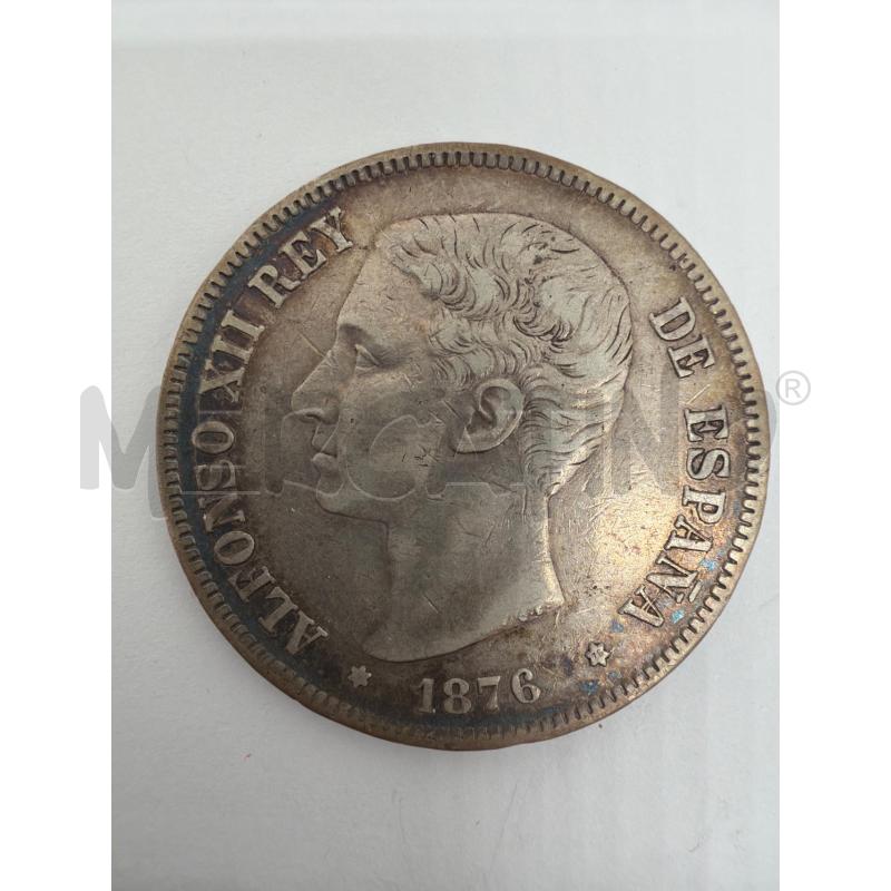 MONETA SPAGNA - 5 PESETAS 1876 - ALFONSO XII - ARGENTO | Mercatino dell'Usato Faenza 1