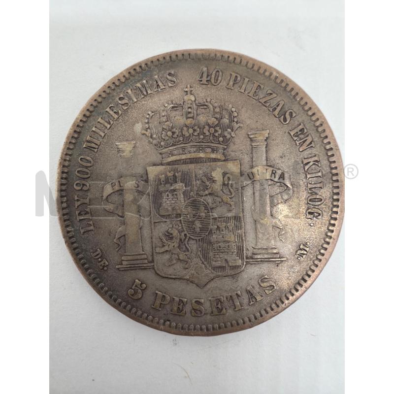 MONETA SPAGNA - 5 PESETAS 1876 - ALFONSO XII - ARGENTO | Mercatino dell'Usato Faenza 3