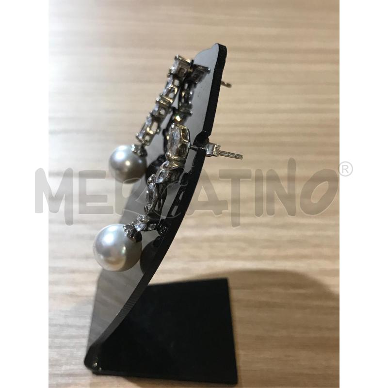 ORECCHINI ARG.925 ZIRCONI PERLE CIRCA 3.5 CM  | Mercatino dell'Usato Faenza 3