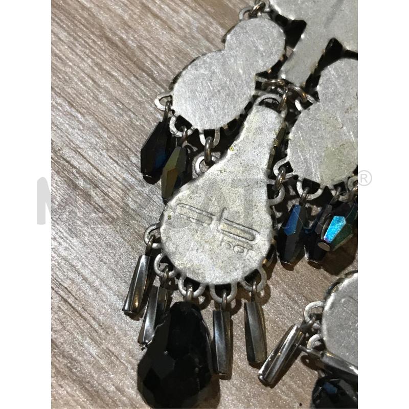 ORECCHINI AYALA BAR BLU NERO GRIGIO PERLINE METALLO  | Mercatino dell'Usato Faenza 4