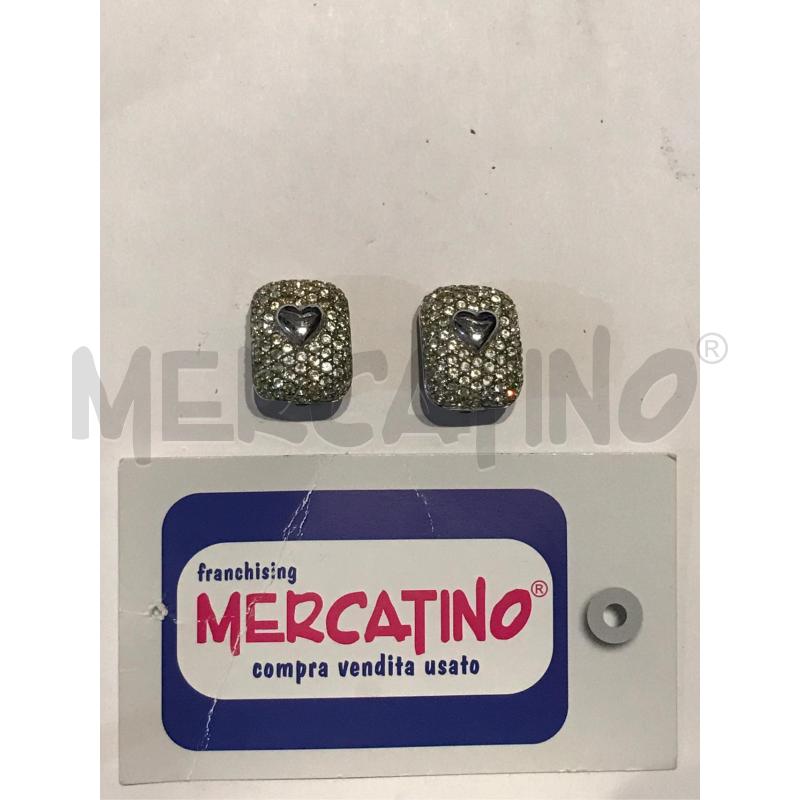 ORECCHINI CLIPS ARG.925 RETTANGOLO CUORE CIRCA 1X2 CM  | Mercatino dell'Usato Faenza 1