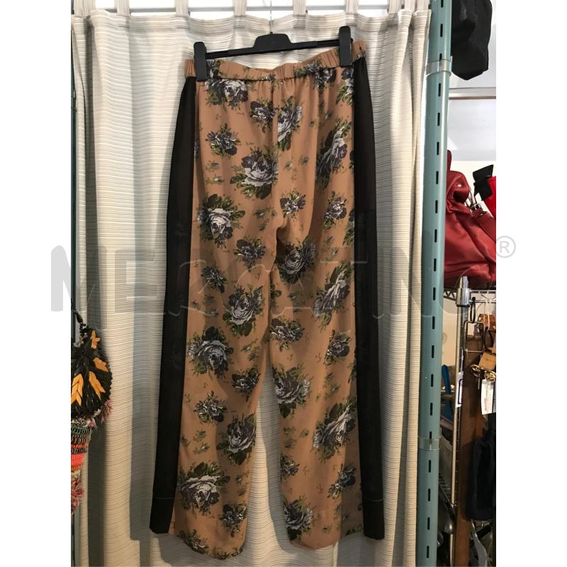 PANTALONE DONNA TWINSET MARRONE FIORI GRIGIO NERO  | Mercatino dell'Usato Faenza 3