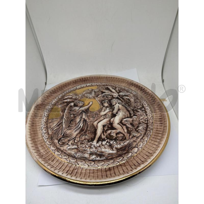 PIATTO ARREDO CAPODIMONTE DECORO ORO | Mercatino dell'Usato Faenza 1