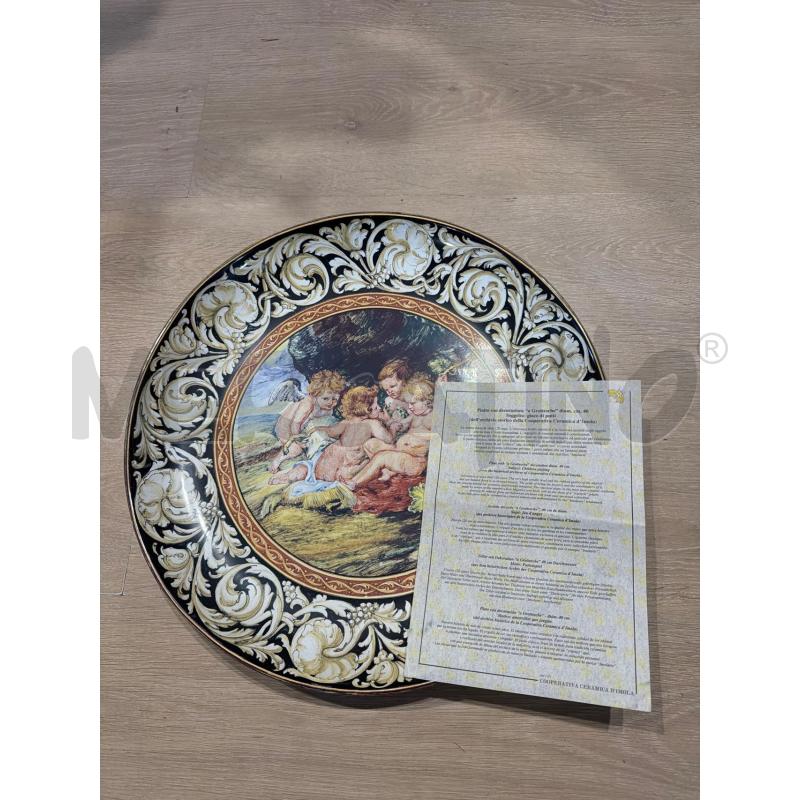 PIATTO DECALCOMANIA CERAMICA IMOLA COLLEZIONE CM40 A GROTTESCHE - GIOCO DI PUTTI | Mercatino dell'Usato Faenza 1