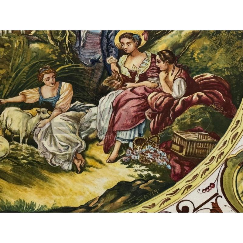 PIATTO FERRUCCIO SAVINI CERAMICA FAENZA CACF DECORO RAFFAELESCO PAESAGGIO DIAMETRO 56CM | Mercatino dell'Usato Faenza 2
