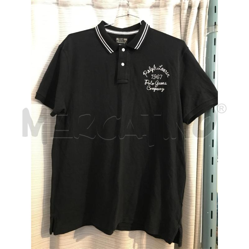 POLO UOMO POLO JEANS COMPANY RALPH LAUREN NERA RICAMO BIANCO  | Mercatino dell'Usato Faenza 1