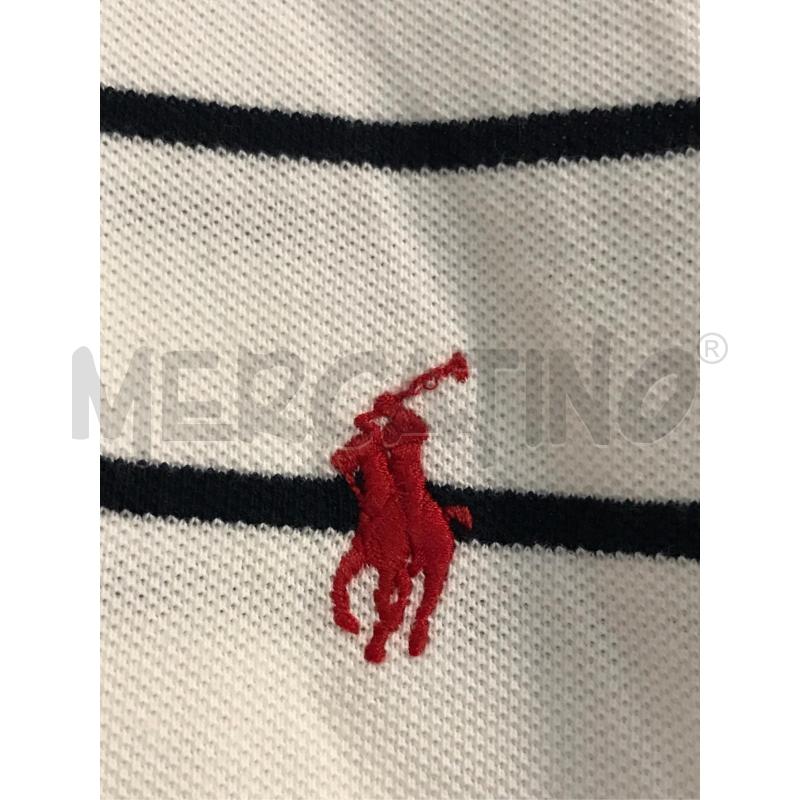 POLO UOMO RALPH LAUREN BIANCA RIGA BLU  | Mercatino dell'Usato Faenza 2