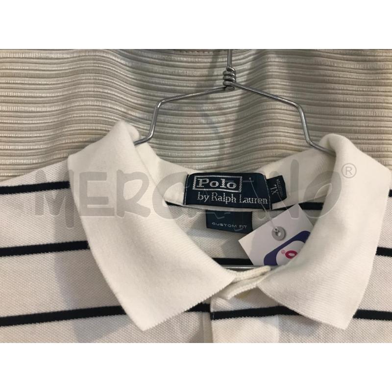 POLO UOMO RALPH LAUREN BIANCA RIGA BLU  | Mercatino dell'Usato Faenza 3