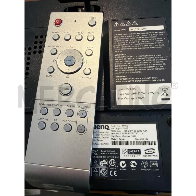 PROIETTORE MP770 BENQ | Mercatino dell'Usato Faenza 4
