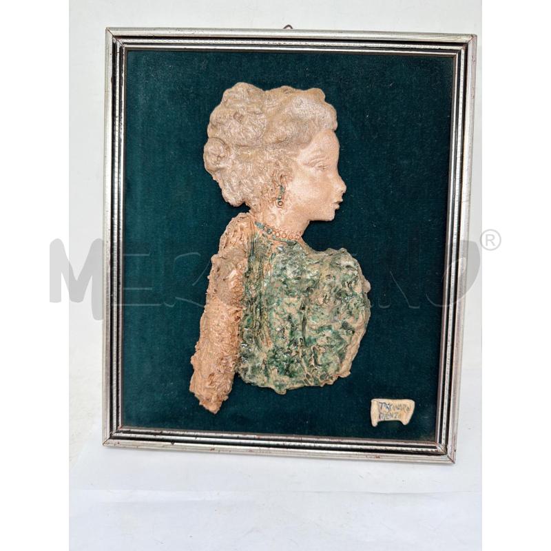 QUADRETTO CERAMICA SANTE TASSINARI FAENZA DAMA DONNA RILIEVO SCUOLA MELANDRI | Mercatino dell'Usato Faenza 1
