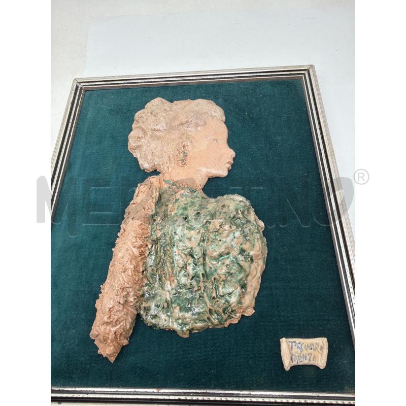 QUADRETTO CERAMICA SANTE TASSINARI FAENZA DAMA DONNA RILIEVO SCUOLA MELANDRI | Mercatino dell'Usato Faenza 2