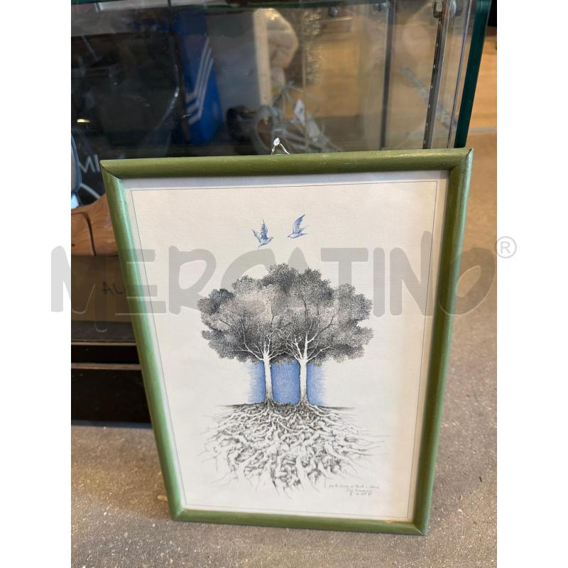 QUADRETTO INCISIONE TIMONCINI 1997 ALBERI RADICI  | Mercatino dell'Usato Faenza 1