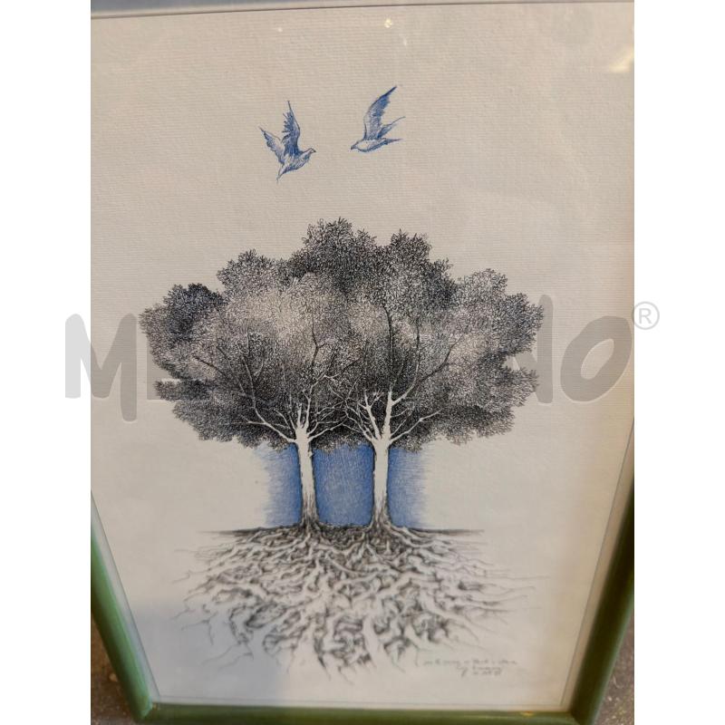 QUADRETTO INCISIONE TIMONCINI 1997 ALBERI RADICI  | Mercatino dell'Usato Faenza 3
