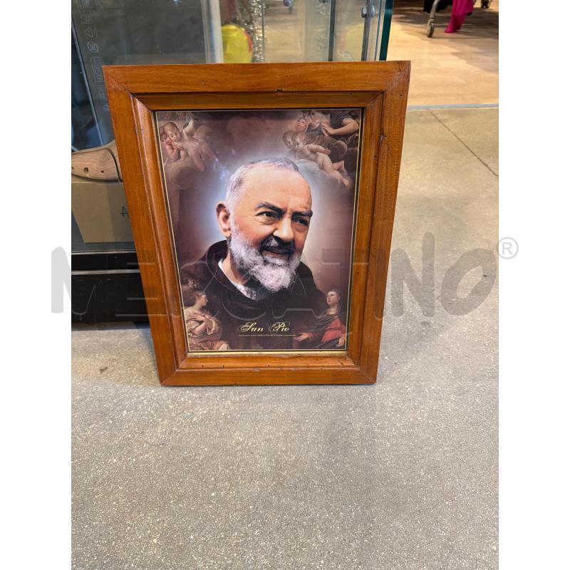 QUADRETTO PADRE PIO CORNICE LEGNO  | Mercatino dell'Usato Faenza 1