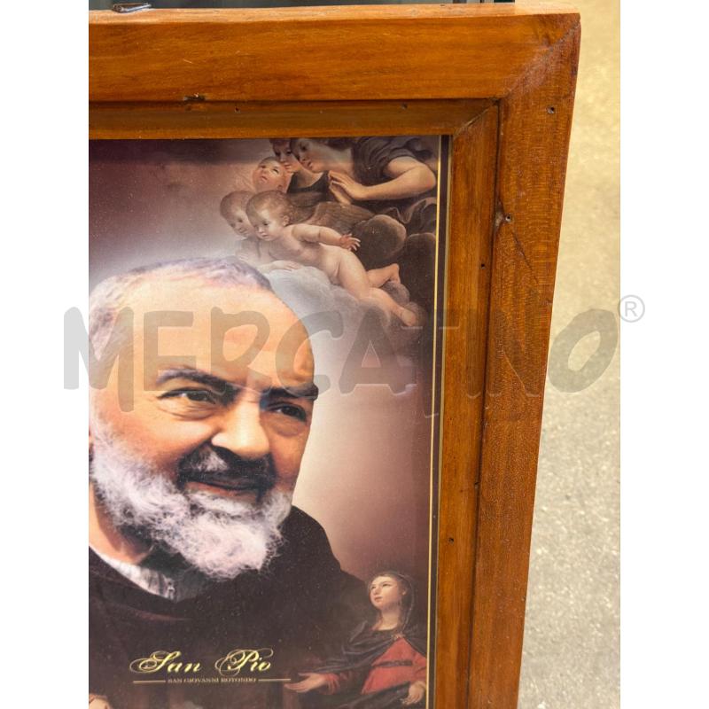 QUADRETTO PADRE PIO CORNICE LEGNO  | Mercatino dell'Usato Faenza 2