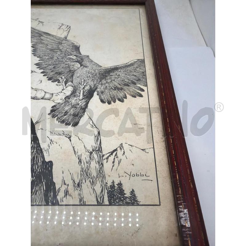 QUADRETTO VECCHIO IMMAGINE LUIGI YOBBI ILLUSTRAZIONE LIBERTY ART NOUVEAU  | Mercatino dell'Usato Faenza 2