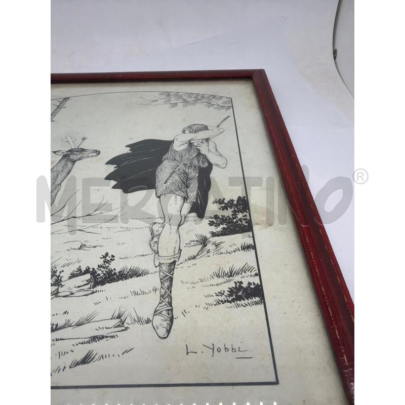 QUADRETTO VECCHIO IMMAGINE LUIGI YOBBI ILLUSTRAZIONE LIBERTY ART NOUVEAU  | Mercatino dell'Usato Faenza 2