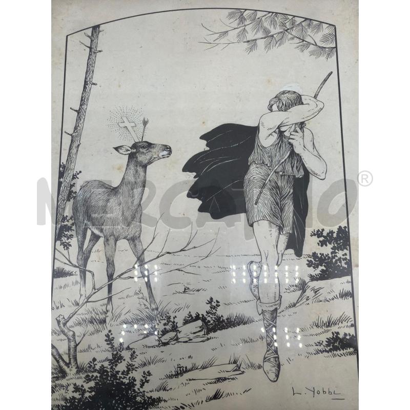 QUADRETTO VECCHIO IMMAGINE LUIGI YOBBI ILLUSTRAZIONE LIBERTY ART NOUVEAU  | Mercatino dell'Usato Faenza 4