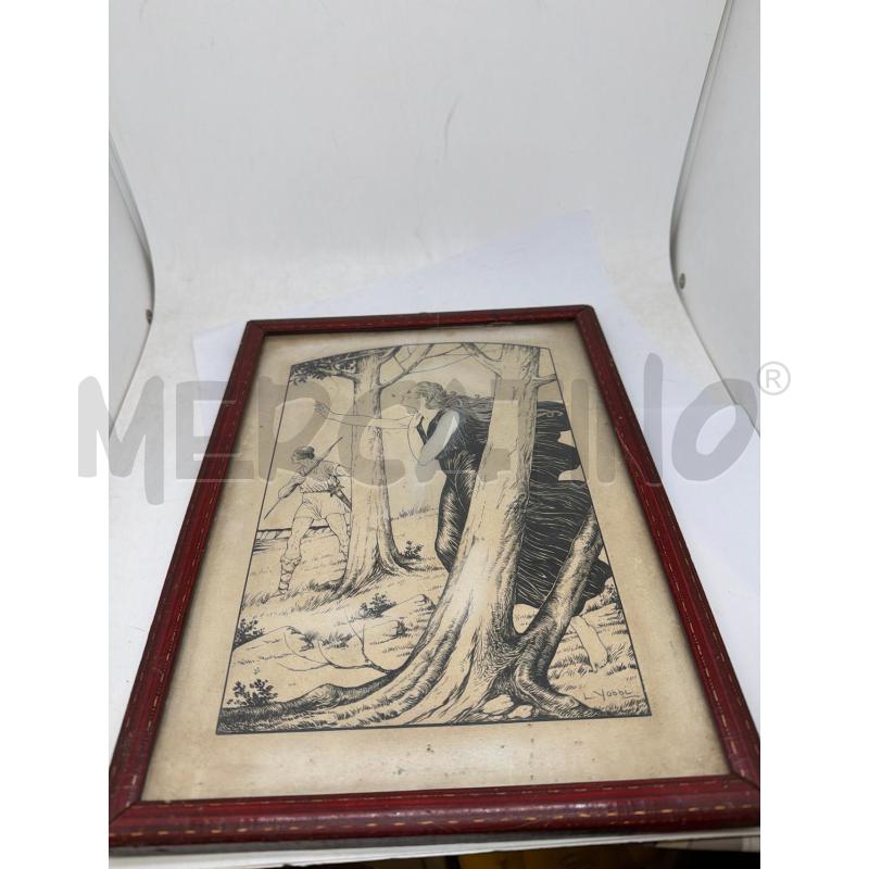 QUADRETTO VECCHIO IMMAGINE LUIGI YOBBI ILLUSTRAZIONE LIBERTY ART NOUVEAU  | Mercatino dell'Usato Faenza 1