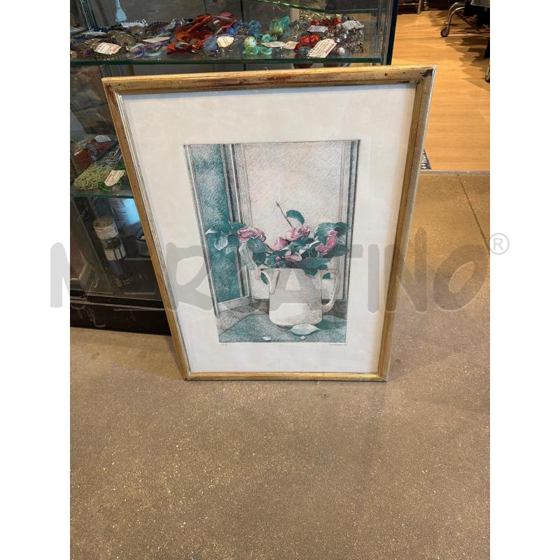 QUADRO ACQUAFORTE ALESSIO PATERNESI 1983 - FIORI  | Mercatino dell'Usato Faenza 1