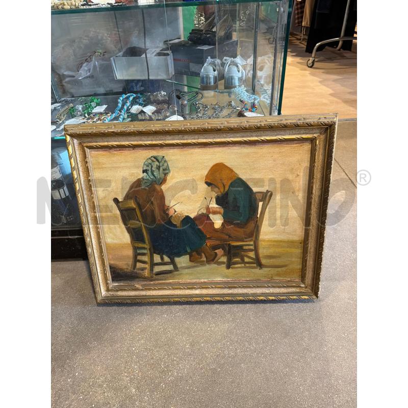 QUADRO CULTURA CONTADINA PITTURA ANZIANE CUCIONO  | Mercatino dell'Usato Faenza 1