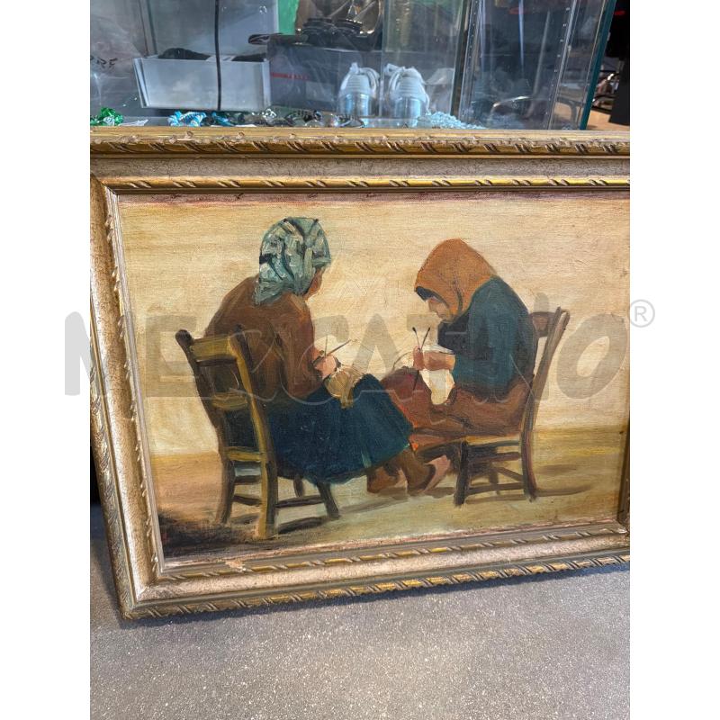 QUADRO CULTURA CONTADINA PITTURA ANZIANE CUCIONO  | Mercatino dell'Usato Faenza 3