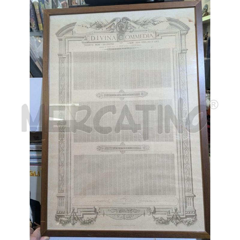 QUADRO DIVINA COMMEDIA MICRO CALLIGRAFICO | Mercatino dell'Usato Faenza 1