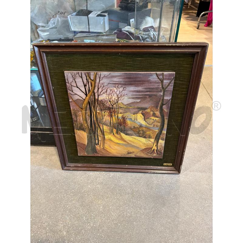 QUADRO FORMELLA CERAMICA GIACOMO ONESTINI PAESAGGIO  | Mercatino dell'Usato Faenza 1