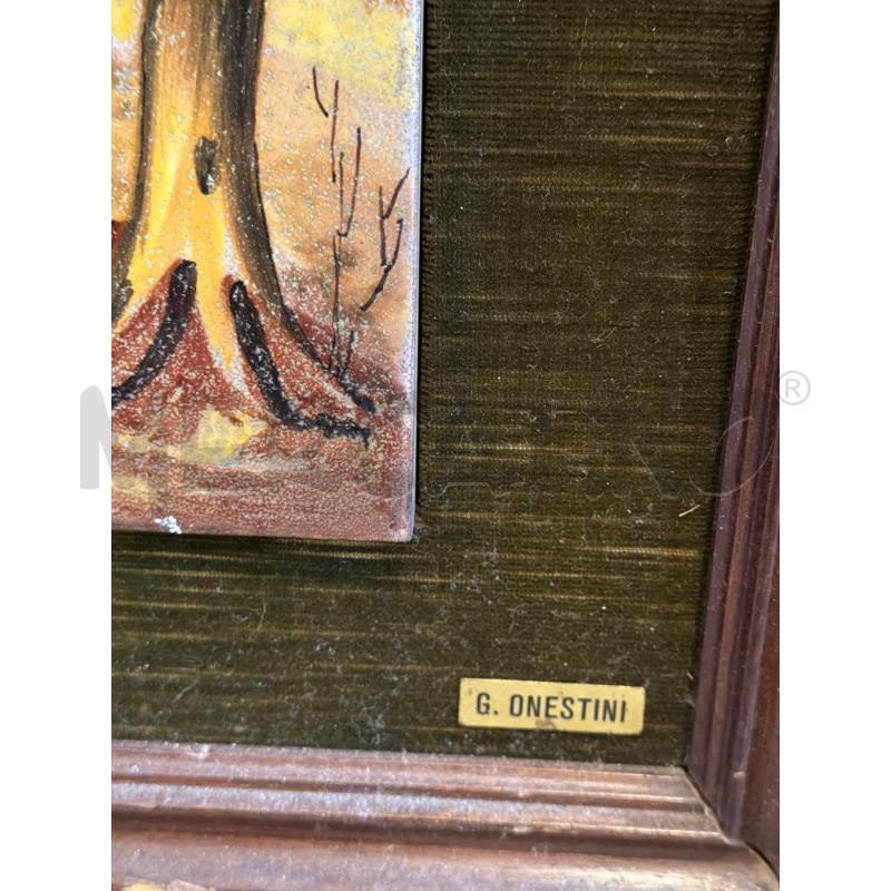 QUADRO FORMELLA CERAMICA GIACOMO ONESTINI PAESAGGIO  | Mercatino dell'Usato Faenza 2