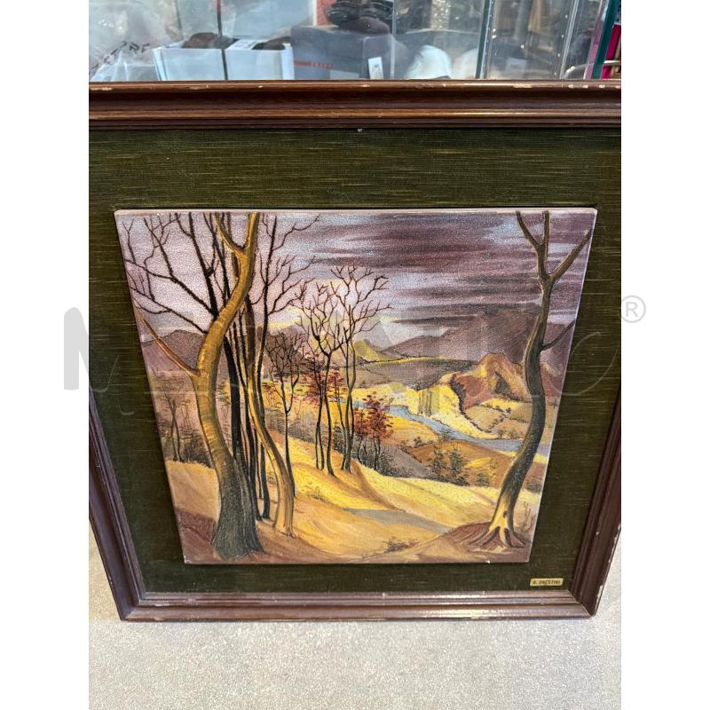 QUADRO FORMELLA CERAMICA GIACOMO ONESTINI PAESAGGIO  | Mercatino dell'Usato Faenza 3