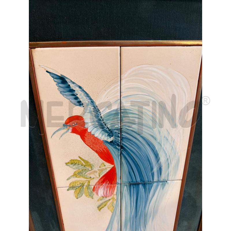QUADRO PIASTRELLE CERAMICA UCCELLO DIPINTO | Mercatino dell'Usato Faenza 3