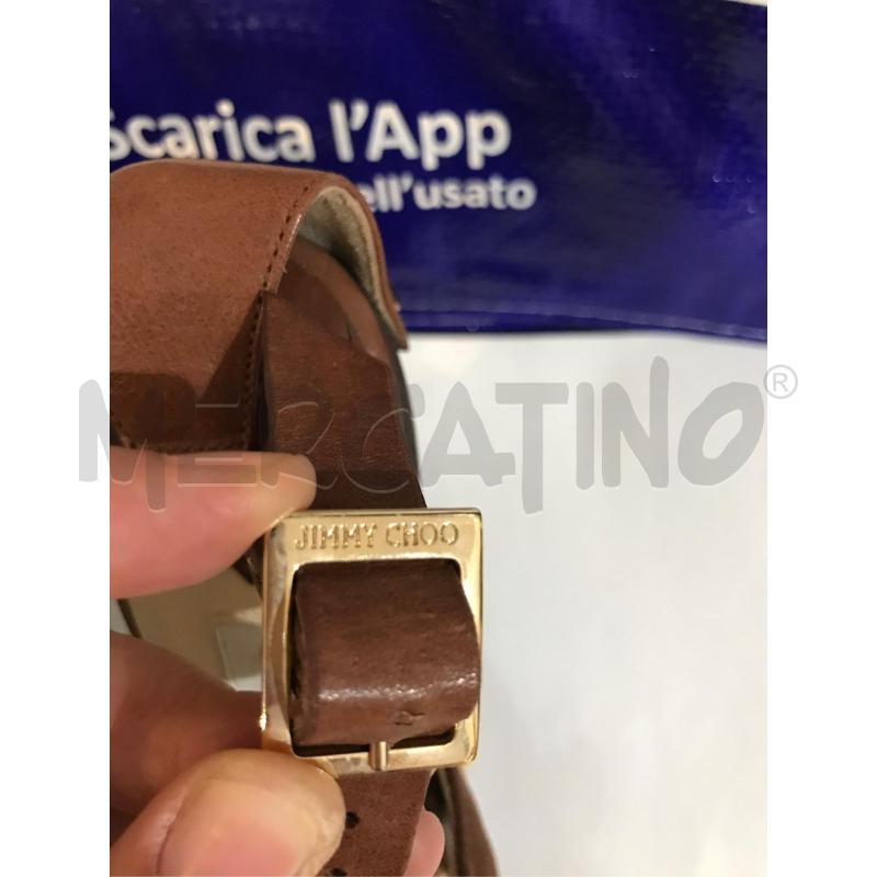 SANDALI DONNA JIMMY CHOO MARRONE ORO ZOCCOLO PELLE 40 | Mercatino dell'Usato Faenza 3