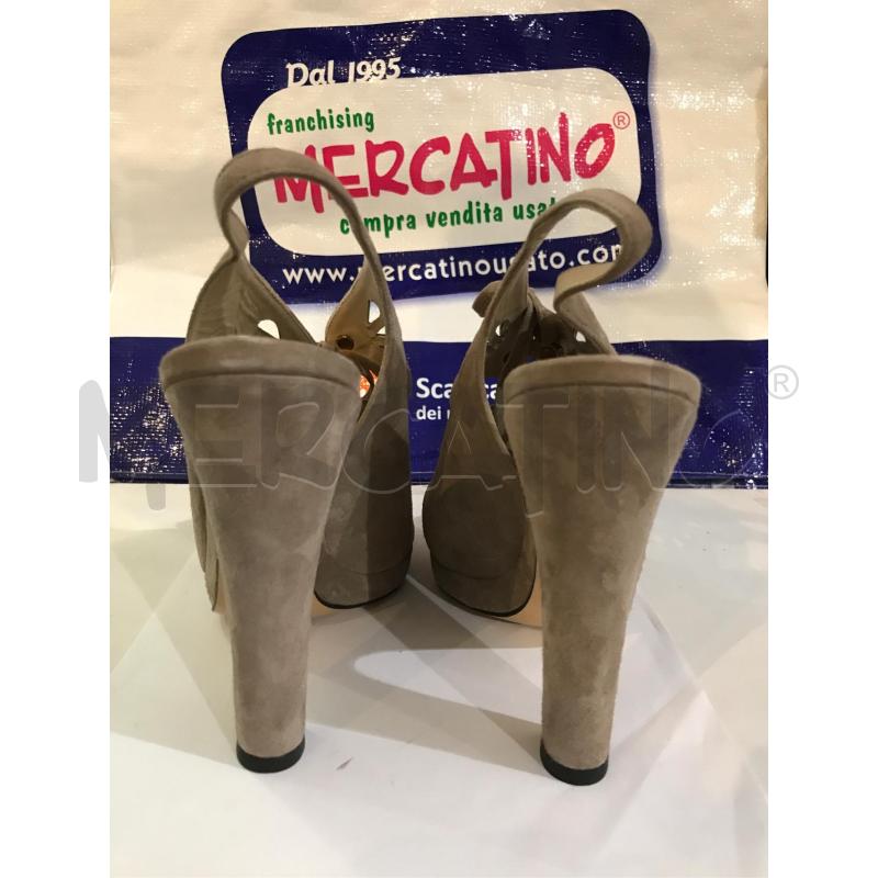 SANDALI DONNA MOSCHINO NUOVI CAMOSCIO BEIGE TACCO N 39 | Mercatino dell'Usato Faenza 3