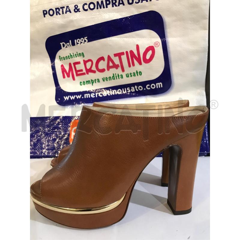 SANDALI DONNA ZOCCOLO TACCO L'AUTRE CHOSE CUOIO ORO 40 NUOVI | Mercatino dell'Usato Faenza 1